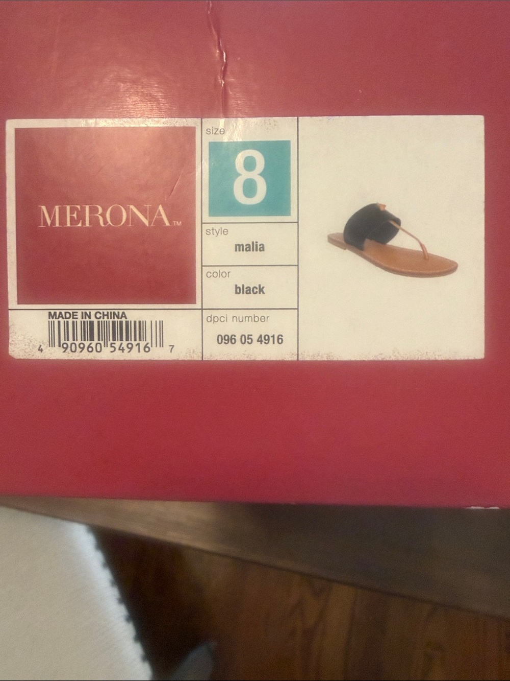 Merona Black and Tan Malia Thong Sandals